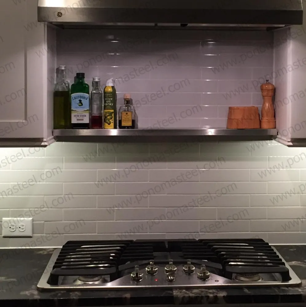 32"x8"x1.5" (cm.81.3x20.3x3.8) stainless steel floating shelf