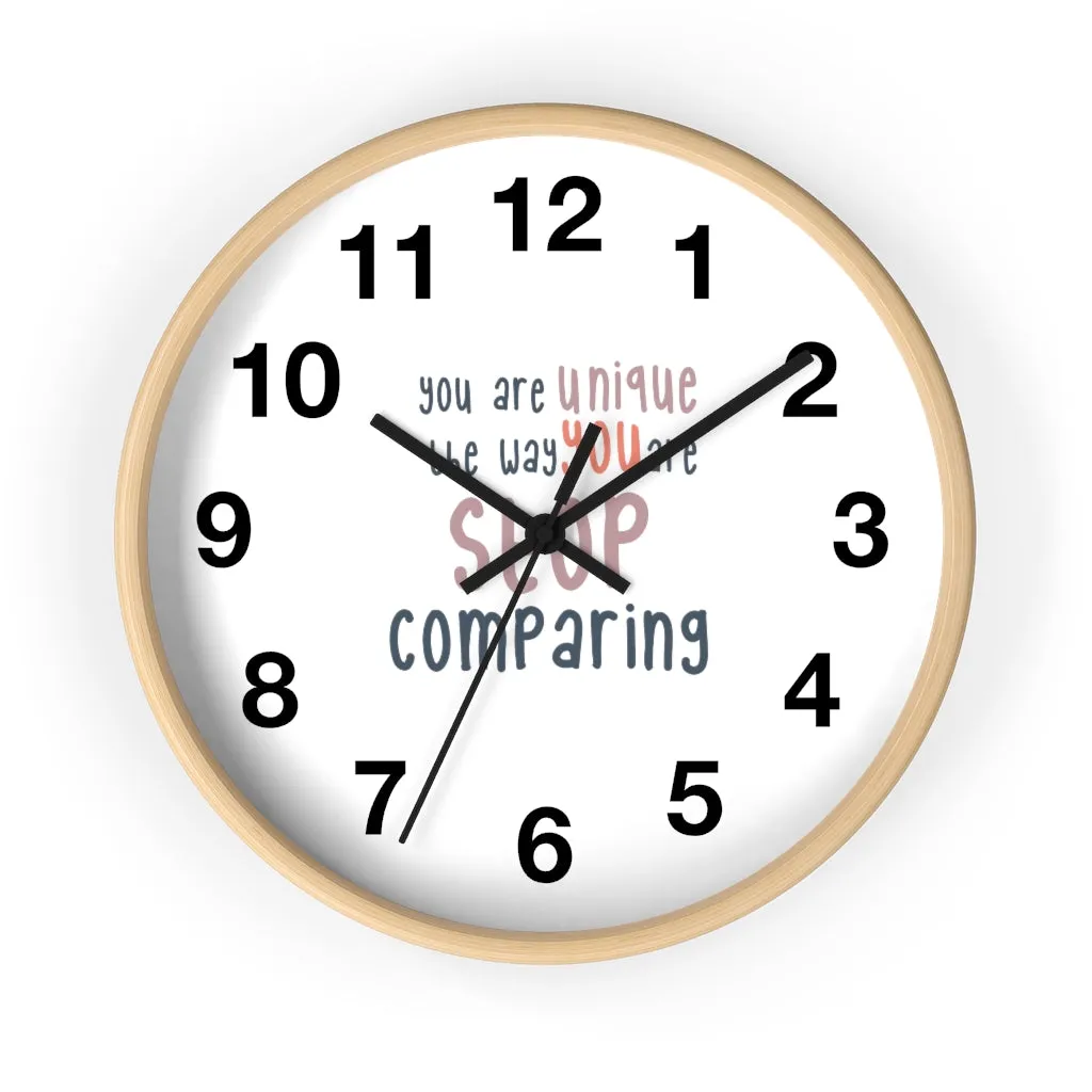 Affirmation Feminist pro choice Wall clock - I am me only me pink with coral